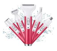 ACWOO Afeitadora Eléctrica para Mujer, 5 in 1 USB Recargable Eléctrico Depiladora sin Dolor, Recortadora Femenina Electrica Impermeable, Rasuradora Mujer para Cara, Nariz, Axilas, Piernas, Bikini