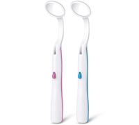 ACWOO Espejo Dental con Luz LED, 2 Piezas Espejo de Inspección dental, Espejo Bucal, Espejo Dental de Boca Oral, Espejo Anti-Niebla Oral, Espejo para Dientes de Cuidado Dental Oral, Azul y Rosa