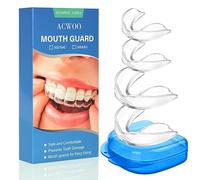 ACWOO Ferula Descarga Bruxismo, 4Pcs Férulas Dentales, Férula Dental Bruxismo con Caja de Higiene, Protector Bucal Para Dormir, Férula de Descarga Nocturna, Prevenir el Bruxismo Y Roncar, ATM