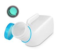 ACWOO Orinal Adulto con tapa que brilla en la oscuridad, Orinal Portátil, Botella Orina Hombre, Urinario Portátil Hombre, Orinal a Prueba de Derrames, Inodoro Portátil, Azul Luminoso, 1 Litro