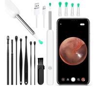 ACWOO Otoscopio Endoscopio, Otoscopio Digital, Endoscopio de Oído, Oidos Camara 1296P WIFI Limpiador de Oidos con 6 LED, 4,5mm HD Endoscopio Oido, Kit de Limpiador de Oídos para iOS y Android(Blanco)