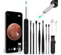 ACWOO Otoscopio Endoscopio, Otoscopio Digital, Endoscopio de Oído, Oidos Camara 1296P WIFI Limpiador de Oidos con 6 LED, 4,5mm HD Endoscopio Oido, Kit de Limpiador de Oídos para iOS y Android (Negro)