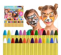 ACWOO Pintura de Cara, 28 Colores Seguridad No Tóxica Pintura Facial, Crayones de Maquillaje Ideal para Halloween Navidad Cosplay Fiesta y Party