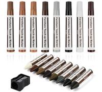 ACWOO Rotuladores Reparador de Madera, 17 PCS Marcadore Madera para Muebles, Kit de Marcadores de Reparación de Rayones para Muebles, para Repara Arañazos Puerta, Manchas, Suelos de Madera Dura, Mesa