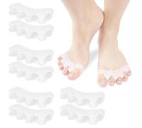 ACWOO Separador Dedos Pie Silicona, 4 Pares Corrector de Dedos de Pies, Corrector de Gel para Dedos de los Pies, Separador de Dedos del Pie, Tratamiento Juanetes y Superposición Corrección Para Pies