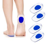 ACWOO Taloneras Silicona, 2 Pares Plantillas de Talón Gel, Almohadillas de gel de Silicona, Taloneras Fascitis Plantar, Calzado para el Talón para Apoyar, Reducir los Golpes y Aliviar el Dolor (S)