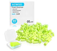ACWOO Tapones Oidos Cancelacion de Ruido, 60 Pares Tapones para Dormir sin Ruido, Ear Plugs para Los Ronquidos de Espuma, Protectores Contra El Ruido para Viajes Aviones Aprendizaje (Amarillo)