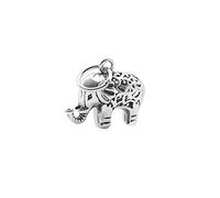 Acxico 1 colgante de elefante de plata con colgante de zoológico para pulsera y collar