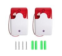Acxico 2 unidades de 12 V mini alarma de sonido con cable intermitente sirena estroboscópica sistema de seguridad para el hogar