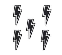 Acxico 5 pernos de parche de rayo de trueno bordados para planchar o coser en metal pesado AC/DC Rock