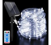 Acxilexy 22M 200 Leds Luces de Cuerda Solar Exterior, LED Solar Tubo de Cuerda Luces con 8 Modos, Impermeable Cadena de Luces de Tubo con Control Remoto para Jardín, Patio, Decoración de Navidad