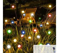 Acxilexy 6 Piezas Luces Solares de Luciérnaga Exterior, 48 LEDs con 8 Modos y Control Remoto - IP65 Impermeable para Jardín, Césped, Patio y Aceras