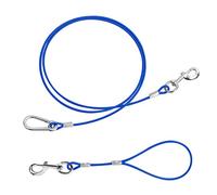 Acxilexy Cable de Amarre para Perros, 1.5m+0.5m de Acero Resistente Con Asa Acolchada, para Perros Medianos Pequeños y Grandes