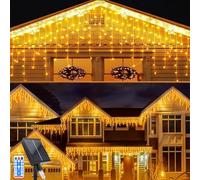 Acxilexy Cortina Luces Navidad Exterior, 8 M 264 LEDs Cortina de Luces con 8 Modos, Impermeable Luz de Carámbano, Control Remoto, Guirnaldas Luminosas para Ventana Patio Balcón Boda Navidad