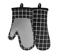 Acxilexy Guantes Horno Resistentes al Calor, Guantes de Silicona para Horno de Cocina con Forro de Algodón y Superficie Antideslizante, Manoplas de Horno de Empalme Cuadrado para Cocina, Hornear