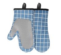 Acxilexy Guantes Horno Resistentes al Calor, Guantes de Silicona para Horno de Cocina con Forro de Algodón y Superficie Antideslizante, Manoplas de Horno de Empalme Cuadrado para Cocina, Hornear