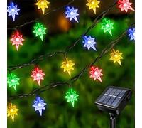 Acxilexy Guirnalda de Luces de Navidad Solar 12 M 100 LED en Forma de Estrella del Norte - Cadena Impermeable para Árbol, Patio y Jardín