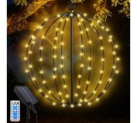 Acxilexy Luz de Bola Solar 120LED, Plegable Impermeable 30CM, Exterior 8 Modos Farolillos Para Jardín, Navidad, Terraza, Boda, Fiesta