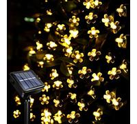 Acxilexy Solares Cadena de luces Exterior, 12M 100LED Flores Guirnaldas Luminosas, 8 modos Sakura Flores Cadena de Luces, Impermeables Luces de Hadas Flor Solar para Jardín Navideña Decoración