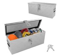 ACXIN Caja de almacenamiento Alubox de aluminio 520x160x220 mm, caja de herramientas de aluminio con cerradura y 2 llaves, caja de lanzas robusta y con cierre para el remolque, estable e impermeable