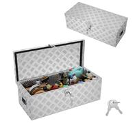 ACXIN Caja de almacenamiento Alubox de aluminio 762x330x244 mm, caja de herramientas de aluminio con cerradura y 2 llaves, caja de lanzas robusta y con cierre para el remolque, estable e impermeable