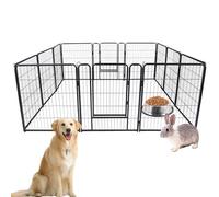 ACXIN Caño para cachorros plegable para perros, 12 rejillas, parque para animales con puerta, 65 x 80 cm, para interior y exterior, color negro mate