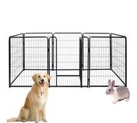 ACXIN Caño para cachorros plegable para perros, 8 rejillas, parque para animales con puerta, 65 x 80 cm, para interior y exterior, color negro mate