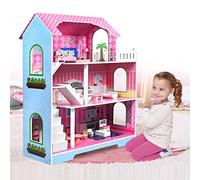 ACXIN Casa de Muñecas de Madera Grande DIY Con Muebles y Accesorios - Juguete Barbie Playmobil Para Niñas y Niños