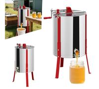 ACXIN Centrifugadora de miel de acero inoxidable, 4 panales, diámetro de 48 cm, extractor de miel manual para apicultores aficionados y profesionales, patas ajustables, 15-20 kg, capacidad de 15 - 20