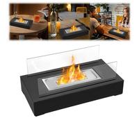 ACXIN Chimenea de Bioetanol de Acero Inoxidable para Interior y Exterior, Fuego de Mesa de Cristal, Decorativo y Seguro, Cálido para Salón, Balcón, Chimenea
