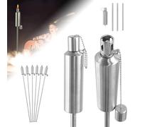ACXIN Juego de 6 antorchas de citronela, 115 cm, antorchas de aceite para exteriores, de acero inoxidable, para exteriores, con mecha de fibra de vidrio y tapa de extinción, combustible rellenable: