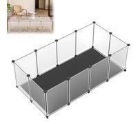 ACXIN Recinto para animales pequeños, 12 unidades, con placas de suelo, base cómoda, 125 × 63 × 42 cm, ideal como parque para perros, gatos, conejos, cobayas, recinto al aire libre para animales y