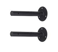 ACXZ Escuadra Estanteria 15/20/25/30 / 35cm Soportes de Estante de Tubo Redondo, estantes flotantes de Pared industriales, Soportes Negros de Bricolaje para Cocina, Garaje, hogar, Juego de 2