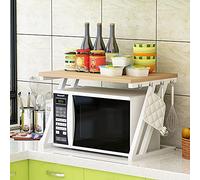 ACXZ Soporte para Horno microondas, Estante para tostadora con 4 Ganchos, Organizador de Estante de Almacenamiento de encimera de Cocina de 2 Capas (57 × 38 × 38 cm)