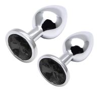 ACYDSR 2 Piezas Plug Anal Metálico, Plug Anal, Juguetes Anales Plugs, Butt Plug con Cristal, Sex Toys para Adultos para Adultos para Principiantes para Mujeres Hombres Parejas