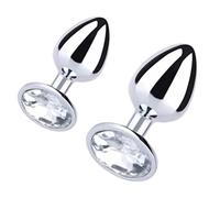 ACYDSR 2 Piezas Plug Anal Metálico, Plug Anales, Butt Plug con Diamantes, Plug Anal Juguetes Eróticos Para Pareja Sexuales, Juguetes Sexuales Anales para Mujeres, Parejas, Hombres