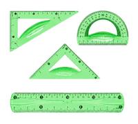 ACYDSR Juego de Reglas de Metal de 4 Piezas, Estuche con regla, escuadra, cartabón y semicírculo, Ideal Para Ingenieros, Profesores, Estudiantes, Etc