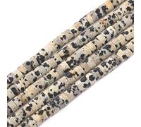 ACYUNLEI 1 hilo de cuentas de piedras preciosas naturales de 4x2 mm, cuentas Heishi, redondas sueltas y planas sin teñir, cuentas de piedra espaciadora plana para pulseras, joyería, dálmata