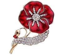 Aczyqws Insignias y pines de amapola, insignia de amapola del Día del Recuerdo, broche de amapola, regalo para mujeres y hombres, talla única, Metal