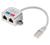 AD-0026-S Distribuidor plata Cat: 5e conector RJ45 x2, conector RJ45 x1 0,15m...