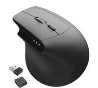 AD ADVANCE - Vertical FX, ratón inalámbrico vertical ergonómico 57° con 7 botones silenciosos, DPI ajustable 800 a 3200, doble conexión 2.4GHz y Bluetooth, batería recargable de 300mAh, negro