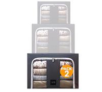 AD ALEM DISSO, 2x100L Cajas Almacenaje, Cajas Organizadoras, Cajas Almacenaje Ropa, Organizar Armario, Cajas para Guardar Ropa, Cajas para trastero, Apilables, cremallera, fotos auténticas