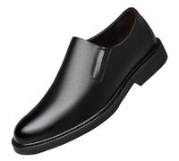 AD-BCrbgen Mocasines Negros for Hombre, Zapatos de Vestir Formales, sin Cordones, Informales, de Cuero, cómodos, Elegantes, for Actividades de Oficina, artesanía Fina(Black_42)