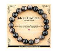 AD Beads - Pulsera hecha a mano de 4 mm, 6 mm, 8 mm, 10 mm, piedra natural para la paz y la tranquilidad, meditación, yoga, curación y regalo de energía para unisex, 10 mm, Piedra