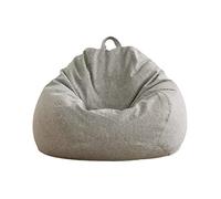 AD.CON - Sillón Puff con Relleno de Perlas EPS, Saco de Frijoles, Cojín de Suelo, Asiento con Respaldo, 120x120x60cm, 350L, Gris Claro