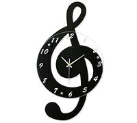 AD&HD Moderno Nota Musical Reloj De Pared, Madera Música Simple Relojes De Pared Decorativo Numeros Grandes Silencioso Reloj De Kid Pared para Salón Baño Dormitorio