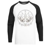 Ad Infinitum Moth Camiseta Blanca Unisex De Béisbol con Mangas Negras White Unisex Baseball tee Black Sleeve T-Shirt