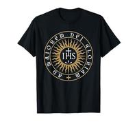 Ad Maiorem Dei Gloriam IHS Christogram Católico Latín Camiseta