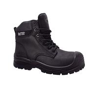 Ad Tec Mens Composite Toe Work Boots, 100 Percent Waterproof Crazy Horse Leather Safety Boot, Durable Heavy Duty Industrial and Construction Shoe Black