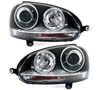 AD Tuning GmbH & Co. KG DEPO - Juego de Faros halógenos (Cristal Transparente, Aspecto GTI), Color Negro